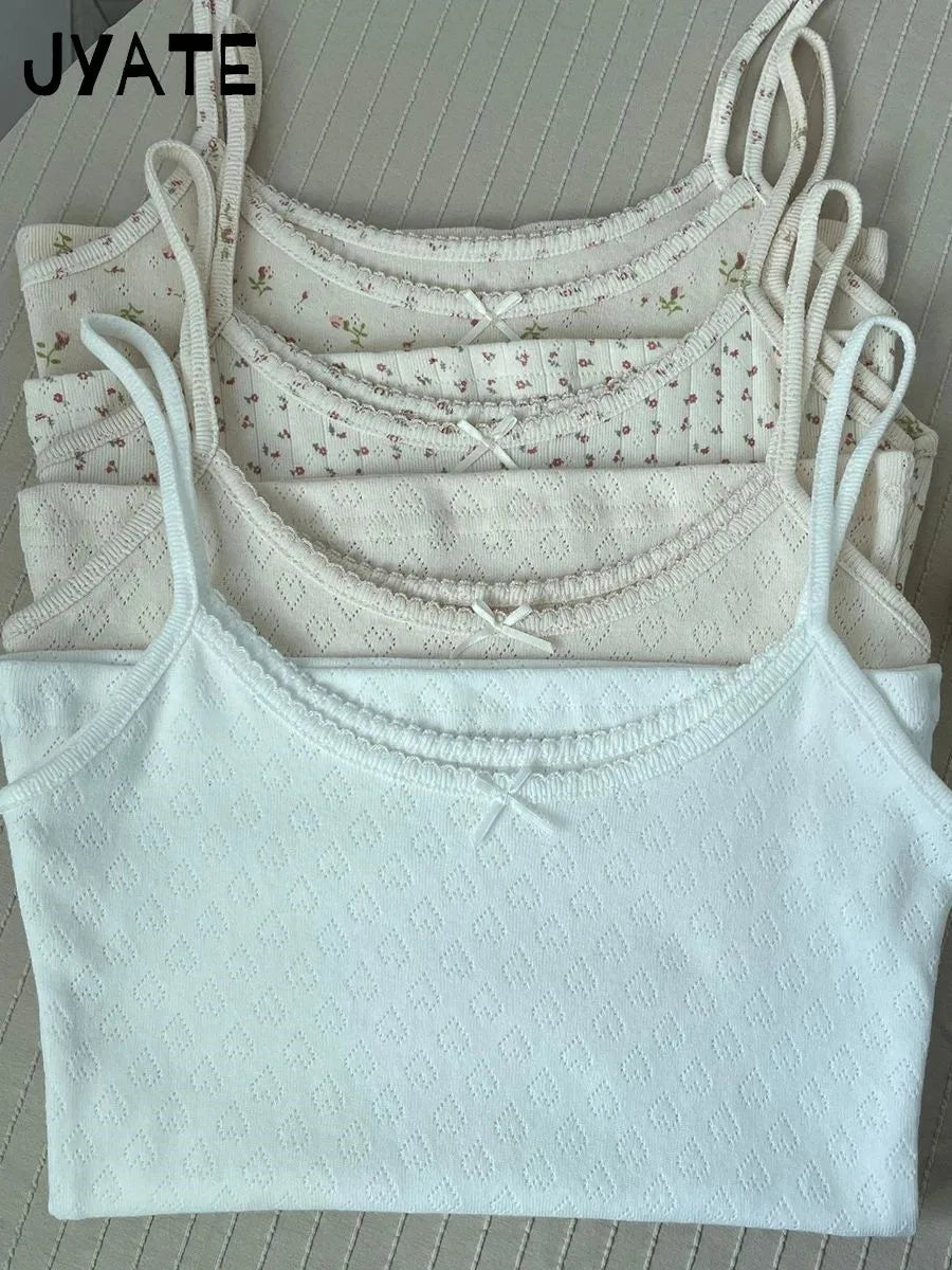 Vintage Floral Eyelet Cropped Vest