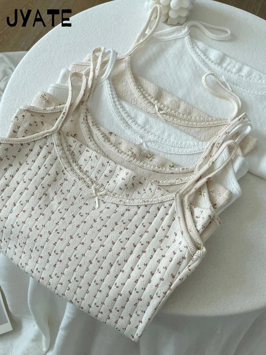 Vintage Floral Eyelet Cropped Vest