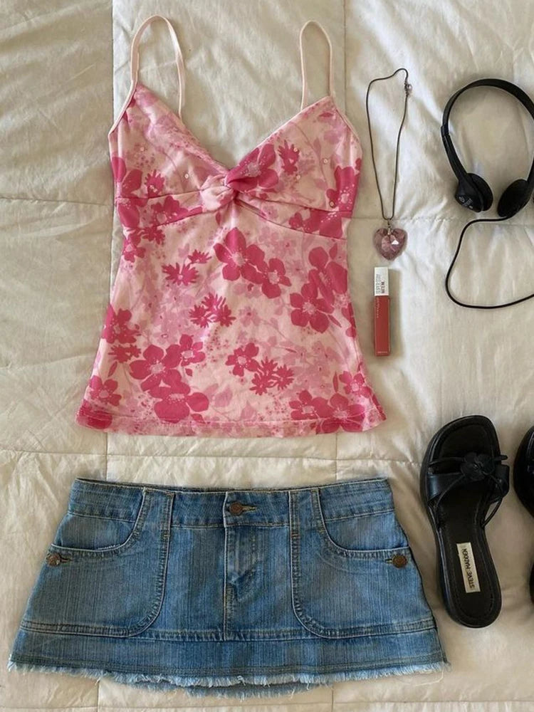 Retro Floral Slim Camisole