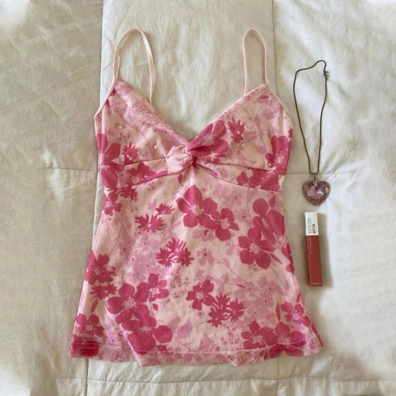 Retro Floral Slim Camisole